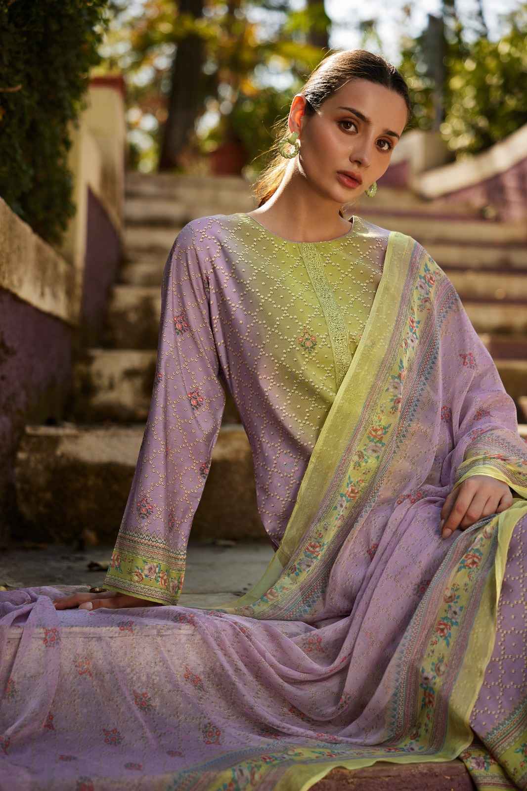 PRM Trendz Nafisha Pure Musline Silk Dress Material 8 pcs Catalogue