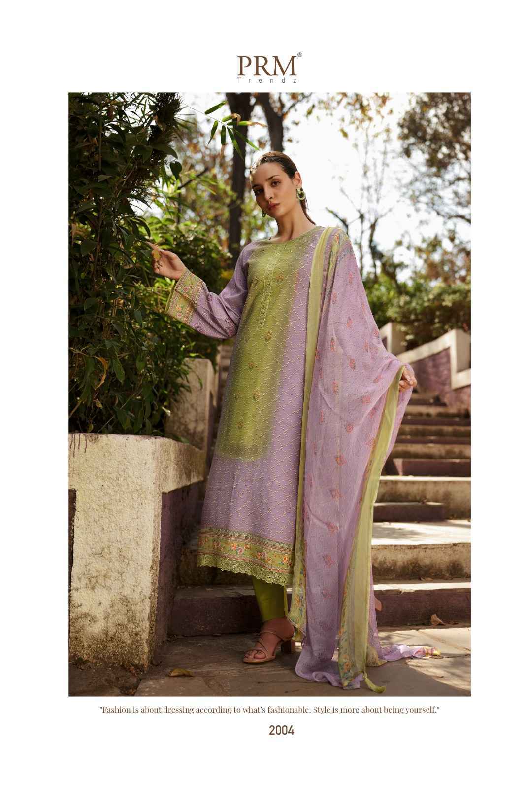 PRM Trendz Nafisha Pure Musline Silk Dress Material 8 pcs Catalogue