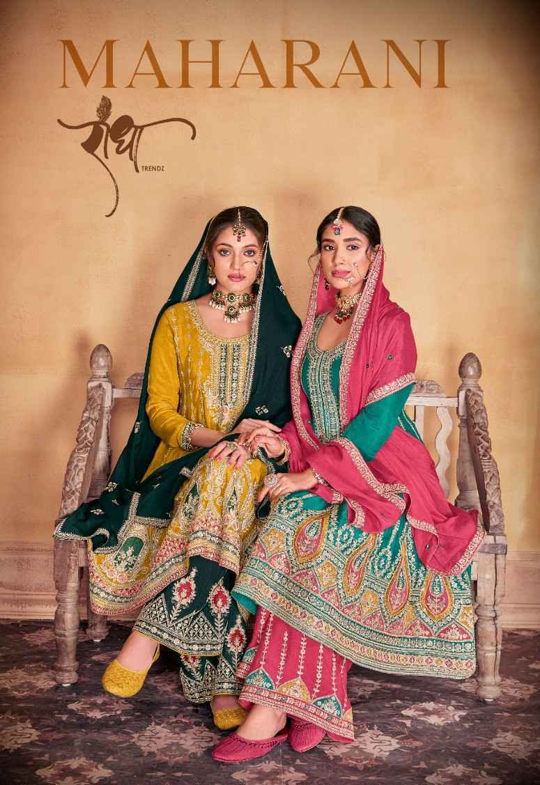 Radha Trendz Maharani Heavy Chinon Readymade Suit 4 pcs Catalogue