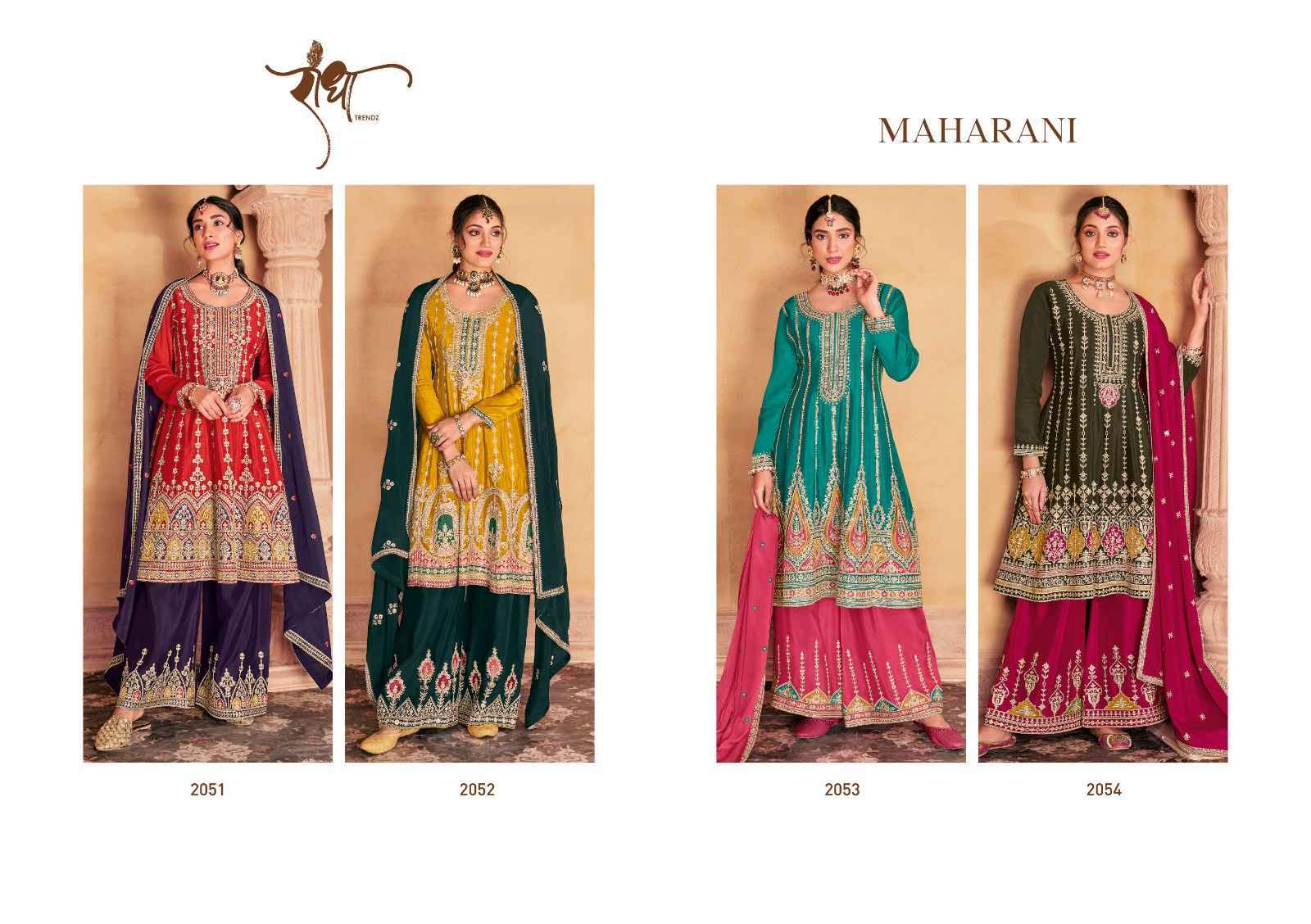 Radha Trendz Maharani Heavy Chinon Readymade Suit 4 pcs Catalogue