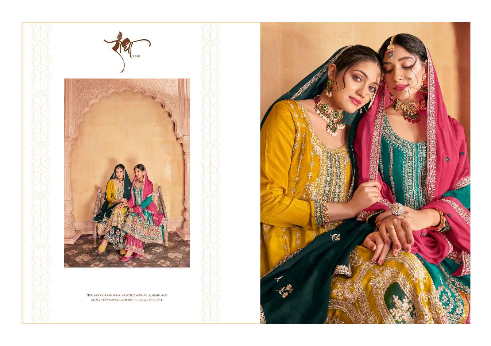 Radha Trendz Maharani Heavy Chinon Readymade Suit 4 pcs Catalogue