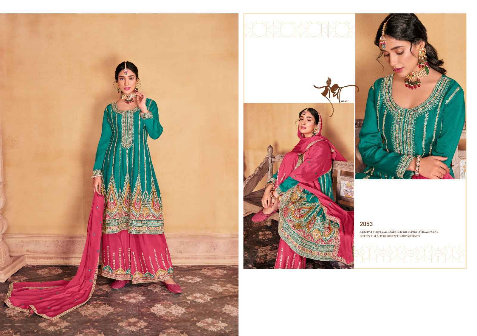 Radha Trendz Maharani Heavy Chinon Readymade Suit 4 pcs Catalogue