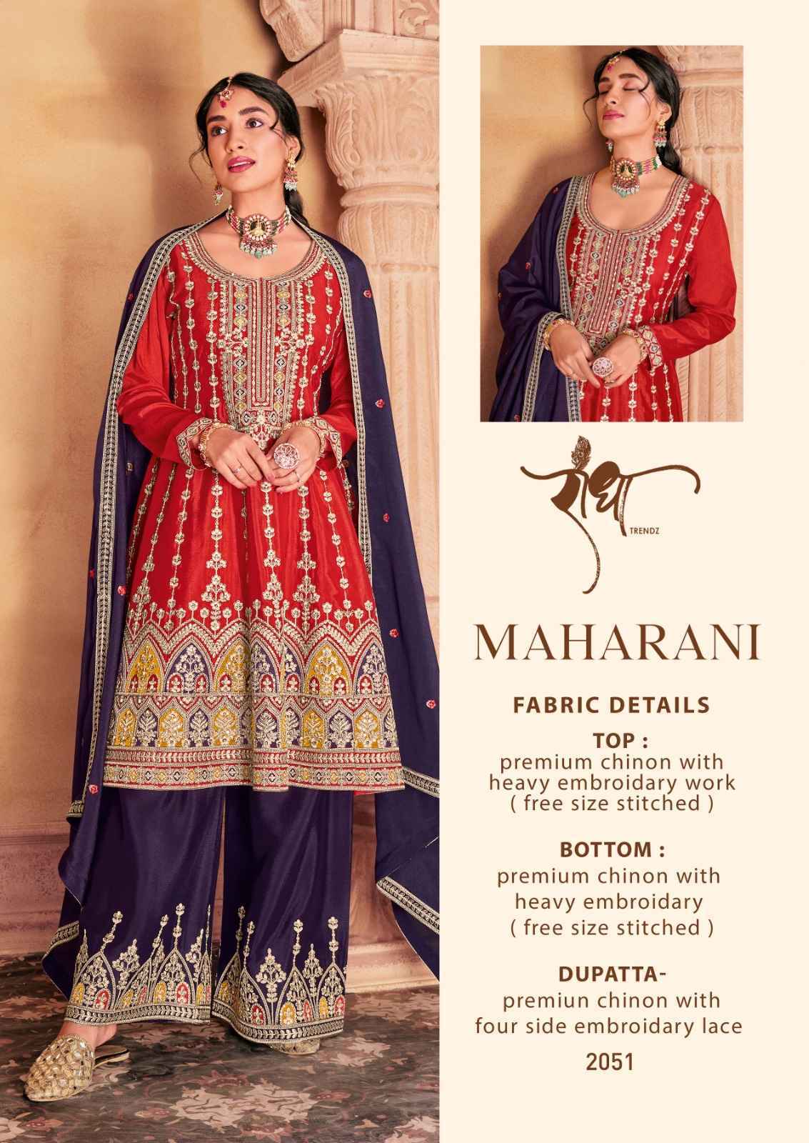 Radha Trendz Maharani Heavy Chinon Readymade Suit 4 pcs Catalogue