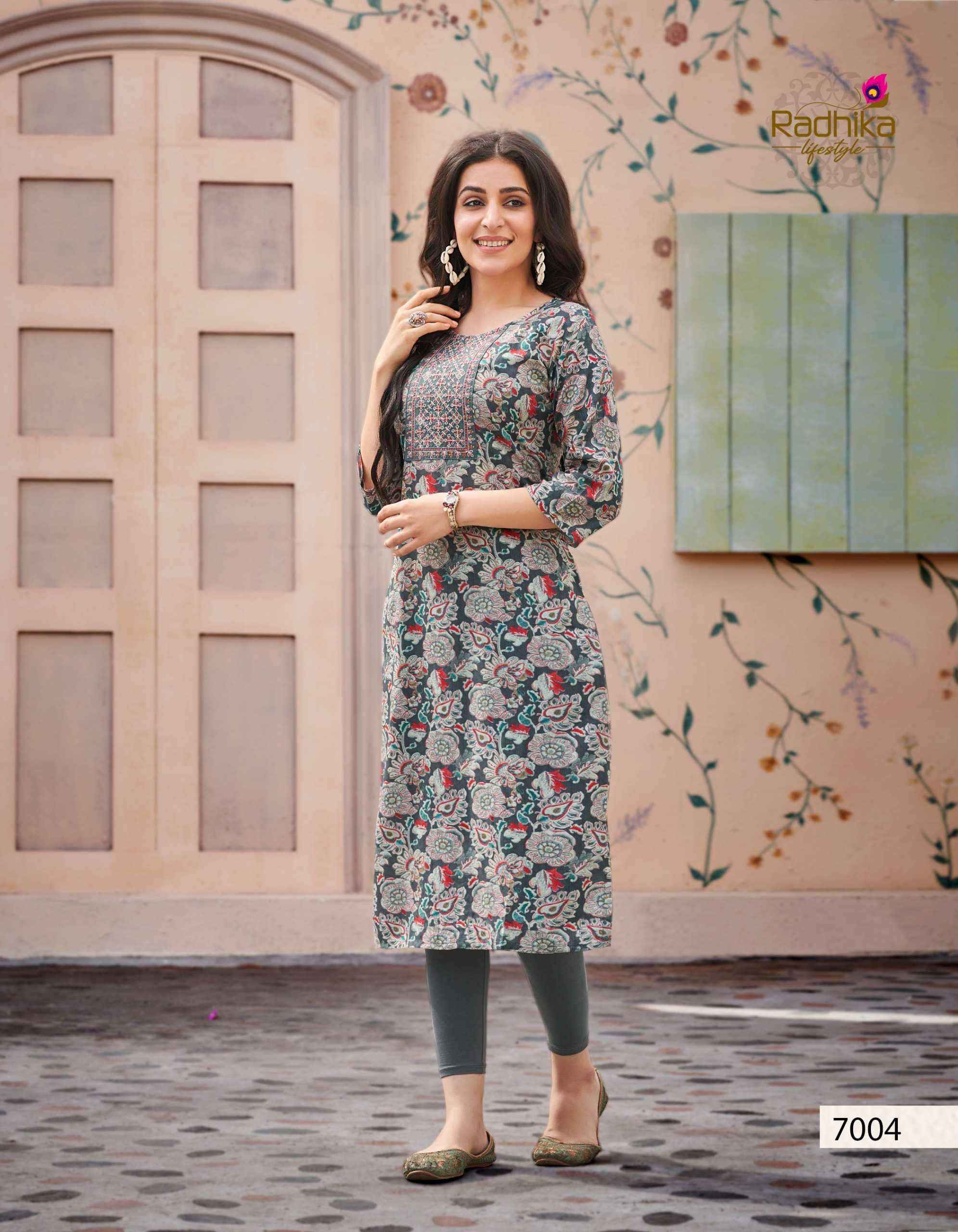 Radhika Lifestyle Pahel Vol 7 Rayon Kurti Online Ladies Kurtis Wholesaler