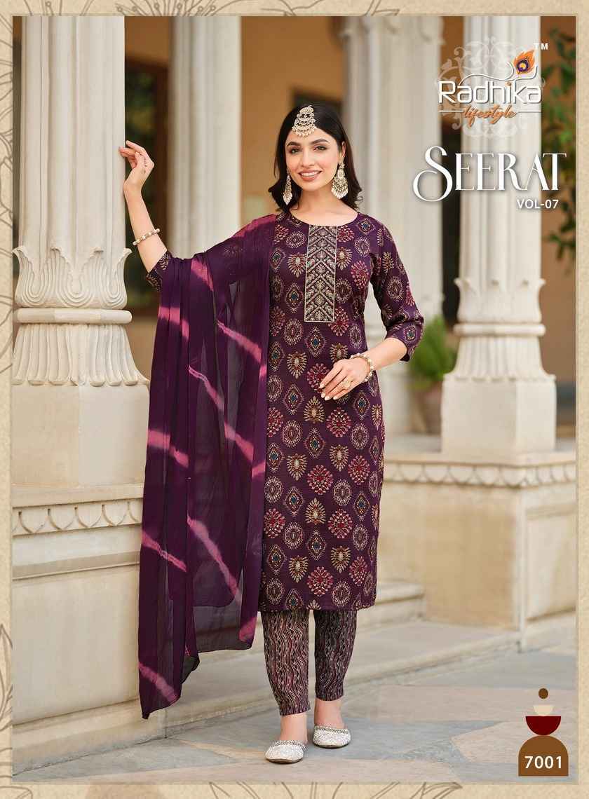 Radhika Lifestyle Seerat Vol-7 Rayon Readymade Suit 8 pc Cataloge