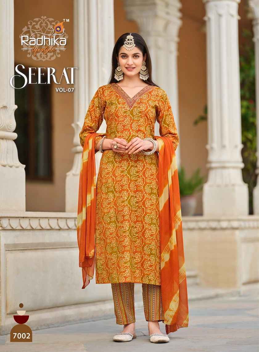 Radhika Lifestyle Seerat Vol-7 Rayon Readymade Suit 8 pc Cataloge