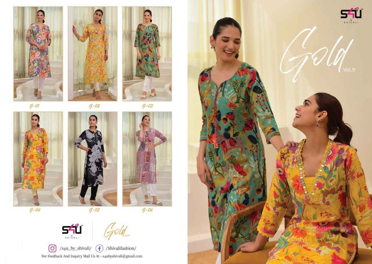 S4U Gold Vol 9 Rayon Kurti 6 pc Cataloge