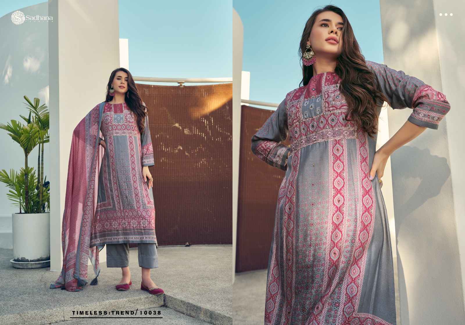 Sadhana Fashion Harleen Pure Musline Silk Dress Material 8 Pc Catalog