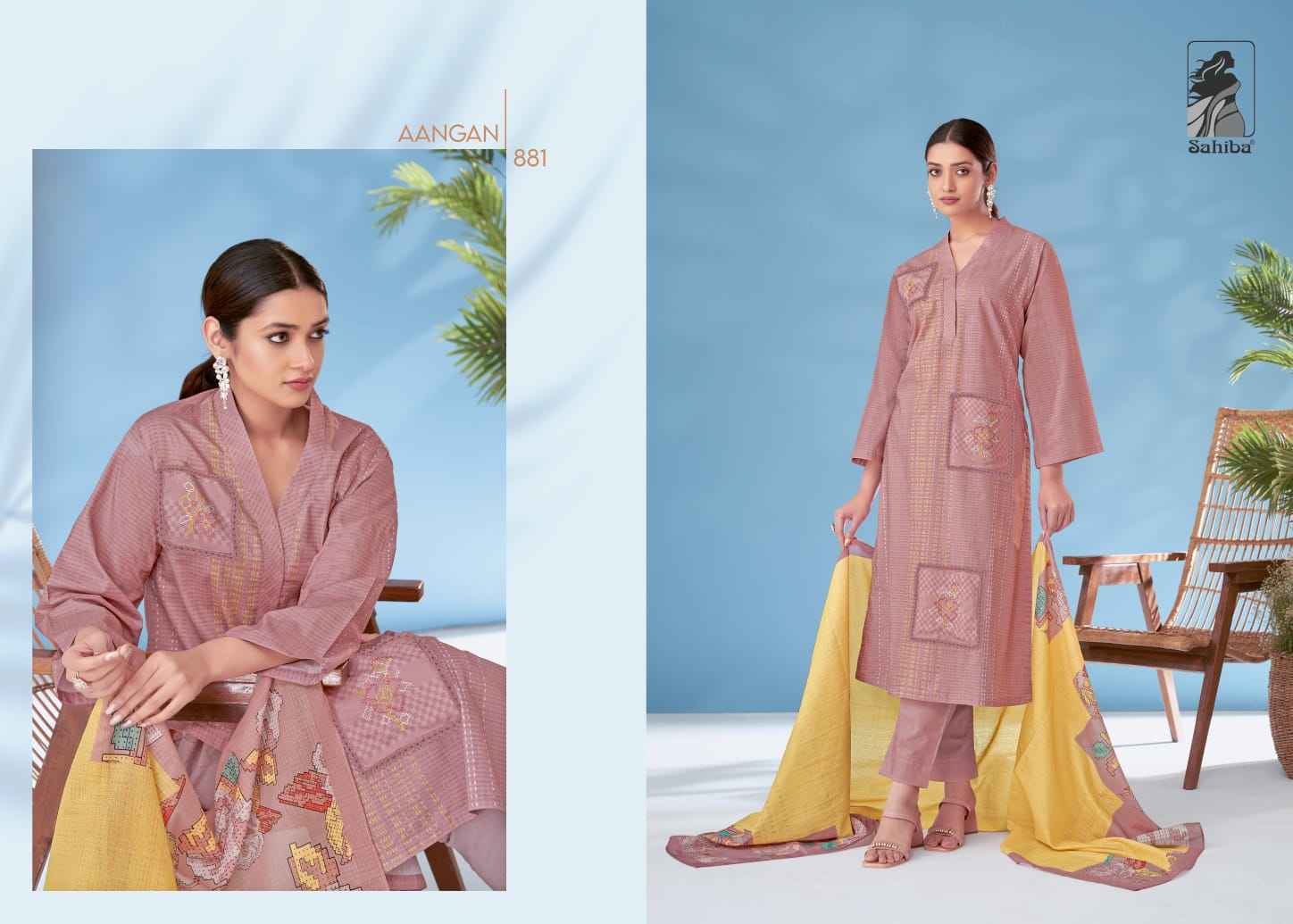 Sahiba Aangan Moscow Cotton Dress Material 4 Pc Catalog