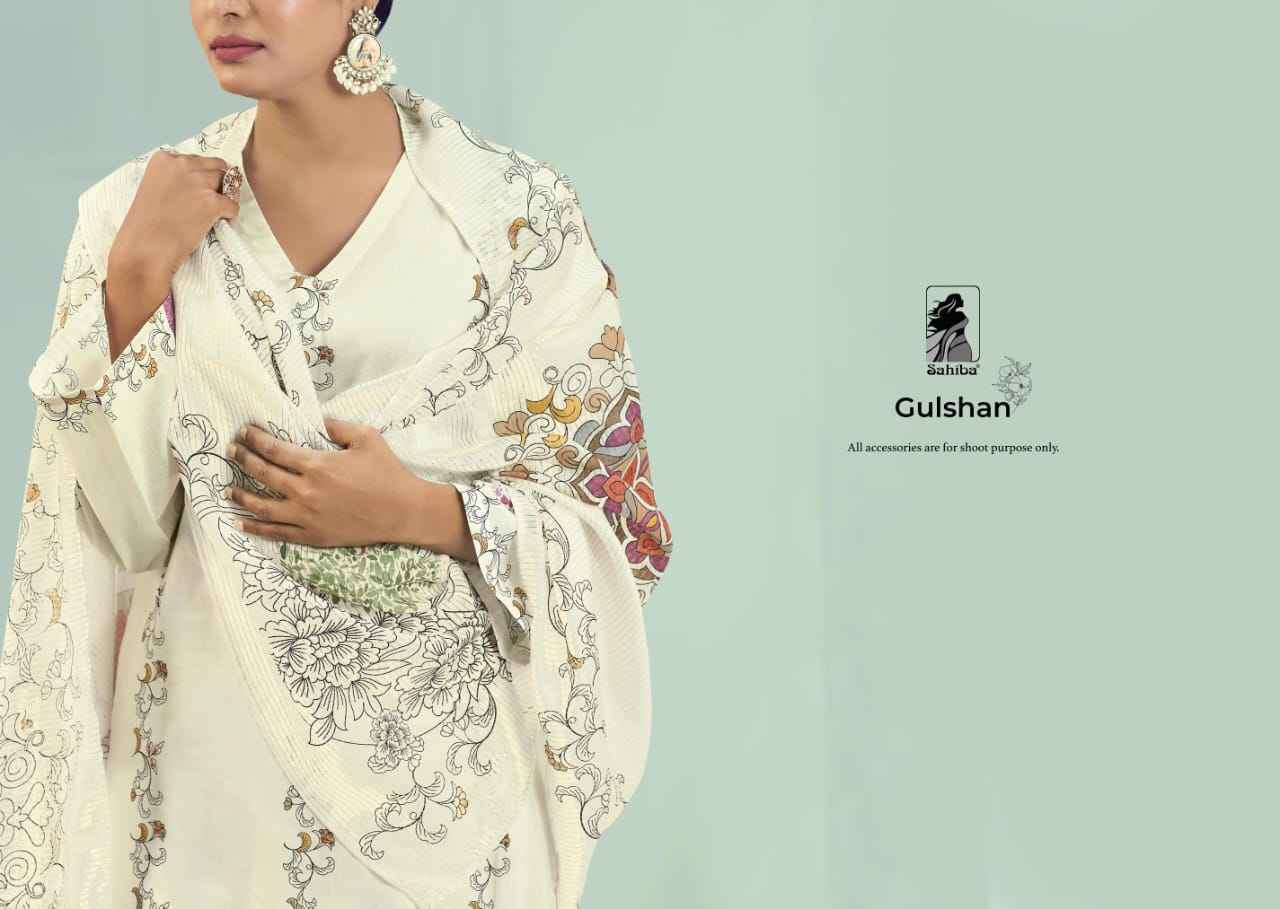 Sahiba Gulshan Pure Cotton Lawn Print Dress Material 2 Pc Catalog