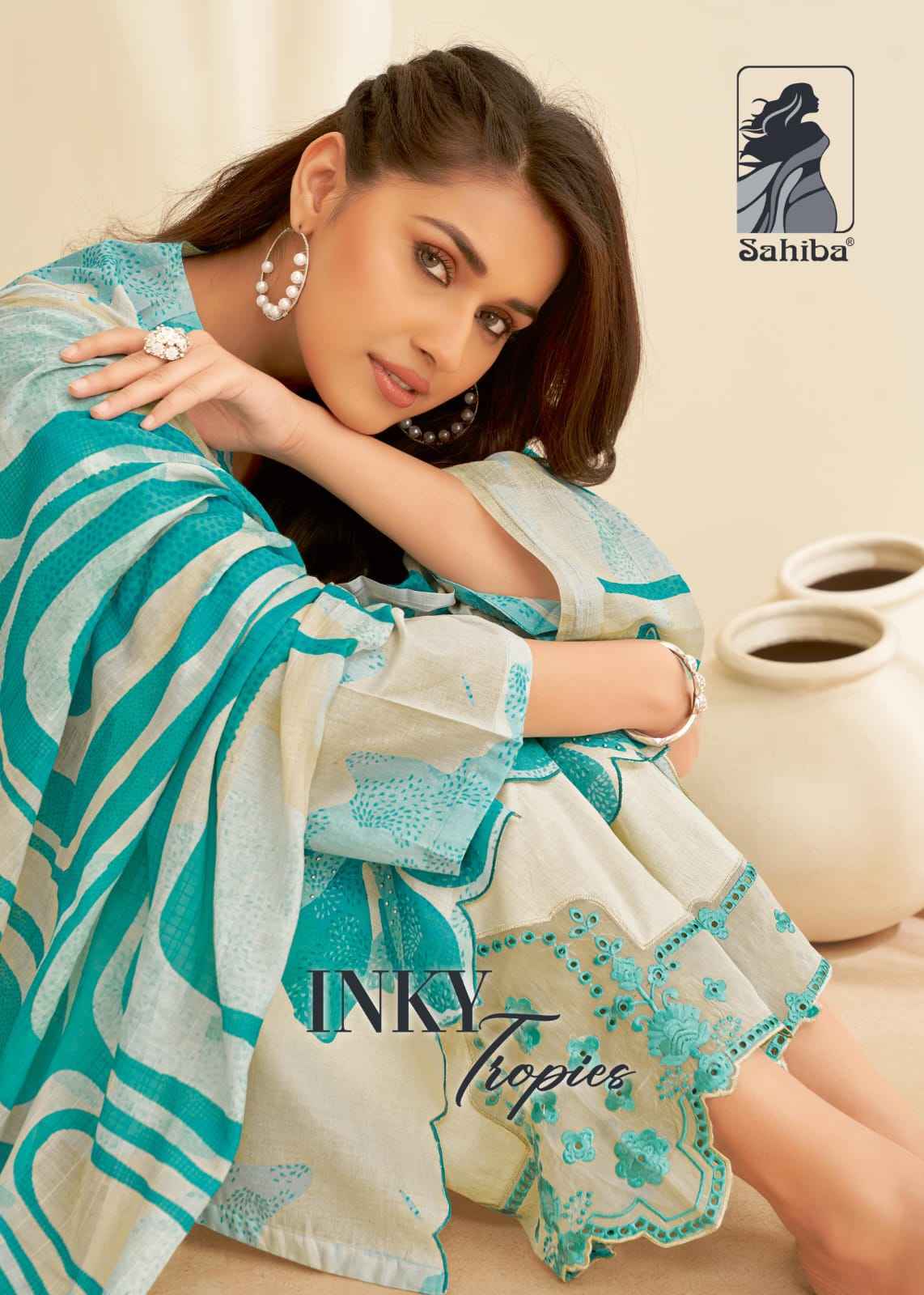 Sahiba Inky Tropies Moscow Cotton Dress Material 3 Pc Catalog