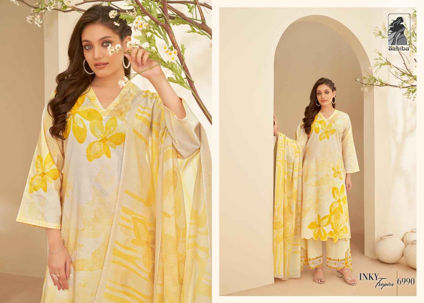 Sahiba Inky Tropies Moscow Cotton Dress Material 3 Pc Catalog