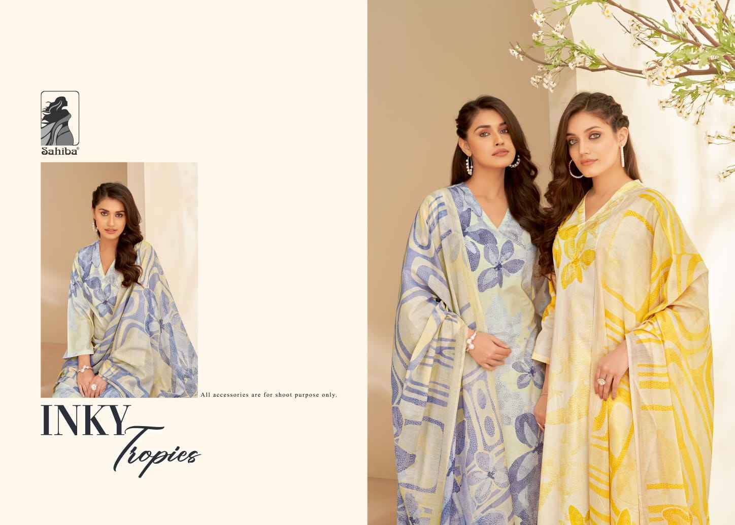 Sahiba Inky Tropies Moscow Cotton Dress Material 3 Pc Catalog