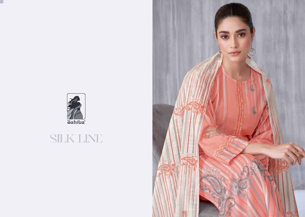 Sahiba Silk Line Moscow Cotton Dress Material 6 Pc Catalog