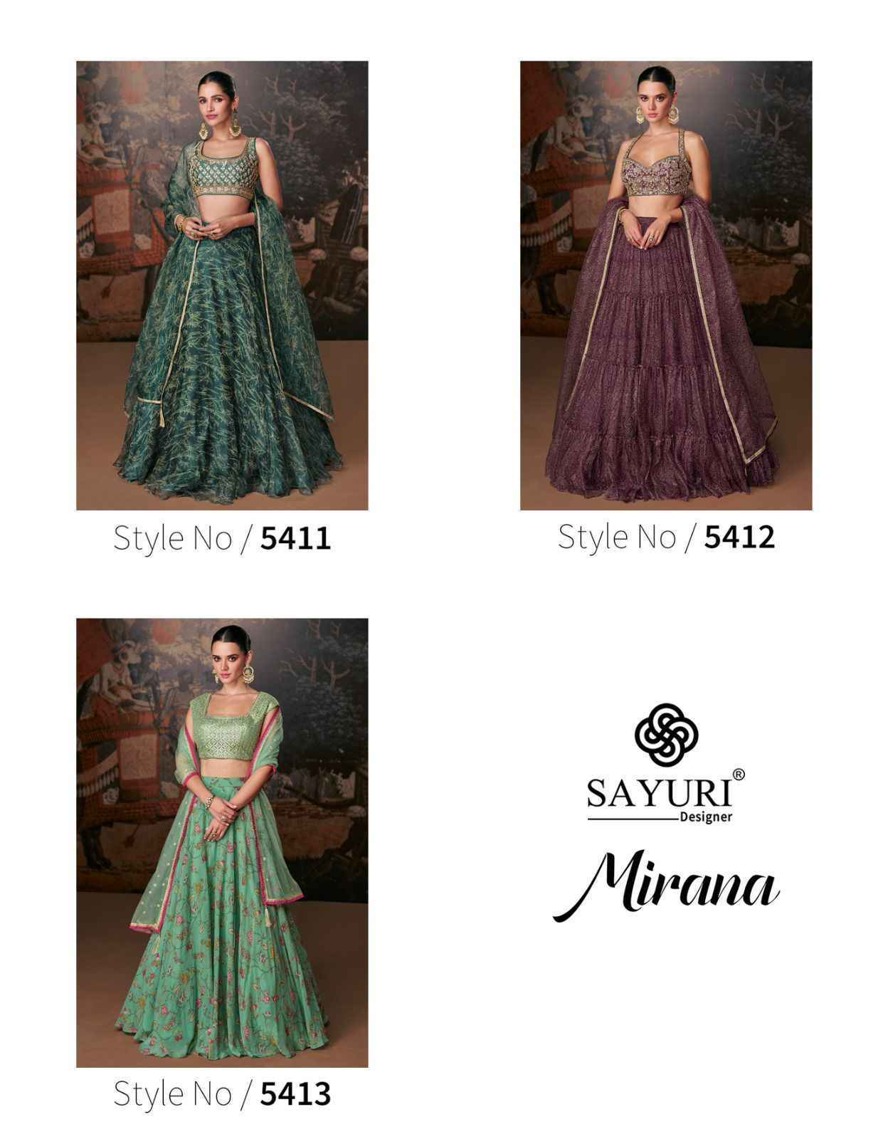 Sayuri Designer Mirana Readymade Lehenga choli 3 Pc Catalog