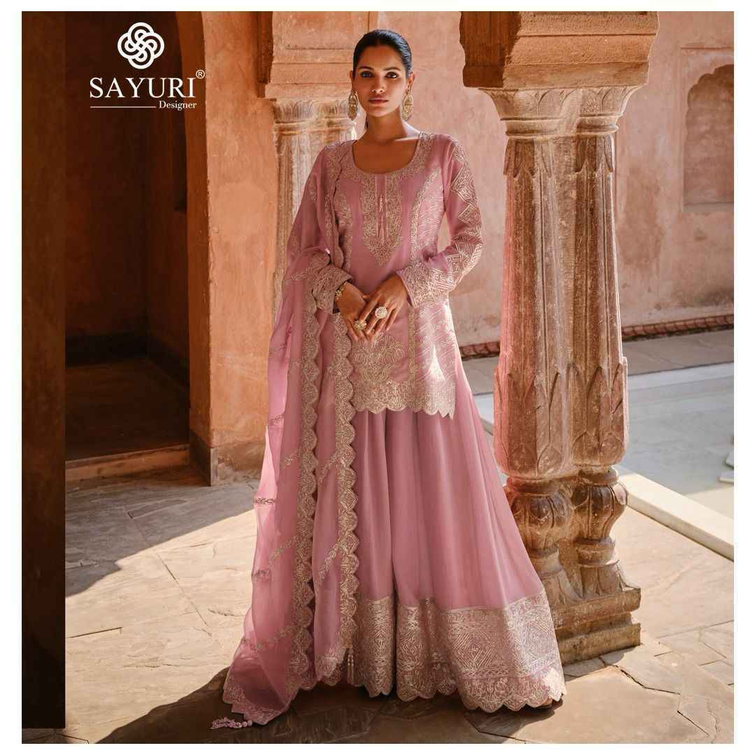 Sayuri Designer Ruhani Readymade Georgette Suit 3 Pc Catalog