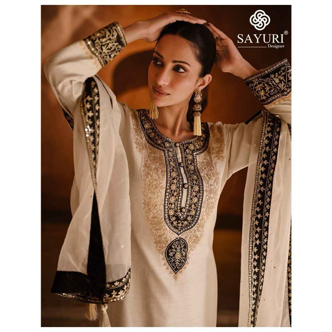 Sayuri Designer Ruhani Readymade Georgette Suit 3 Pc Catalog