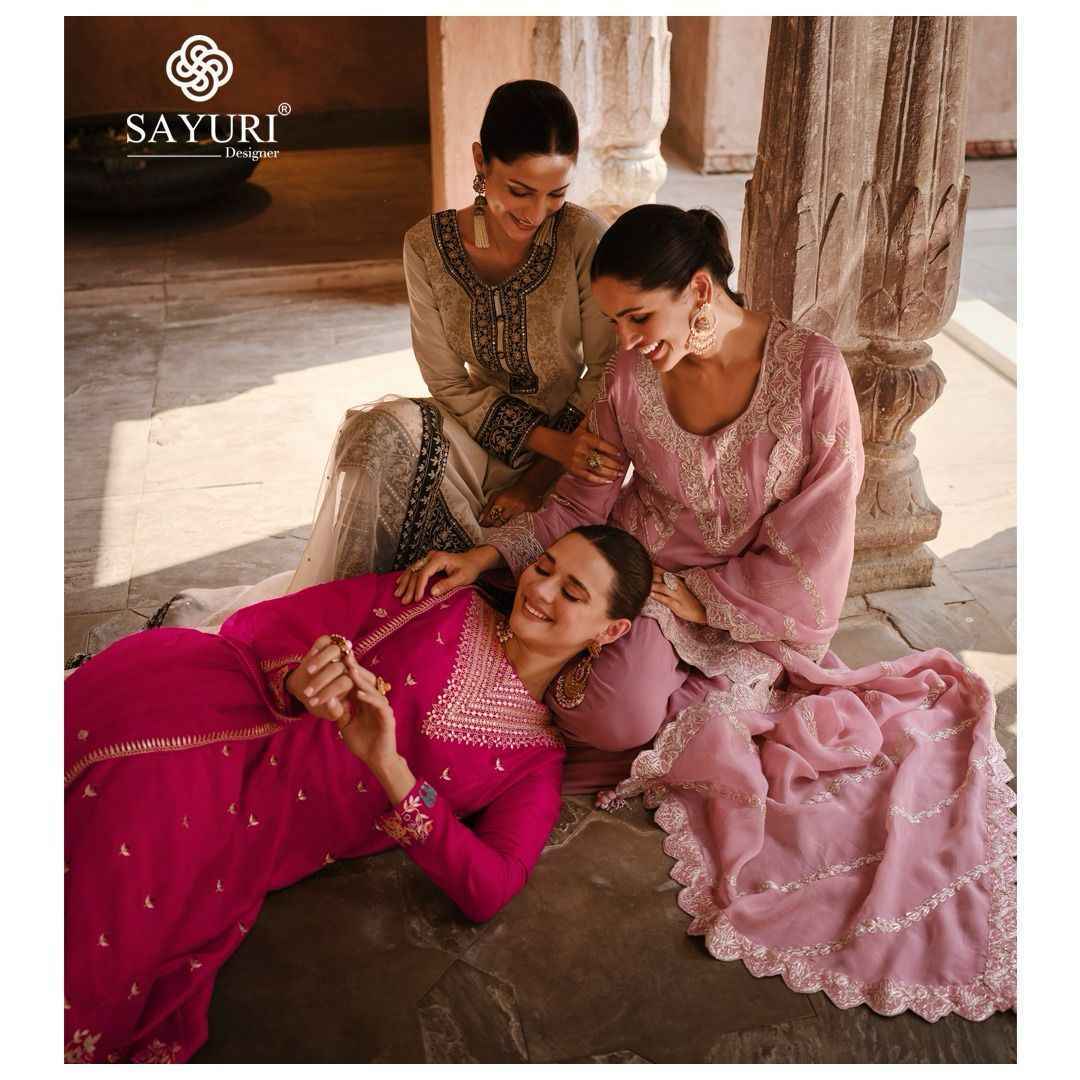 Sayuri Designer Ruhani Readymade Georgette Suit 3 Pc Catalog