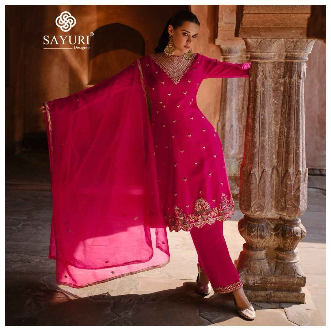 Sayuri Designer Ruhani Readymade Georgette Suit 3 Pc Catalog