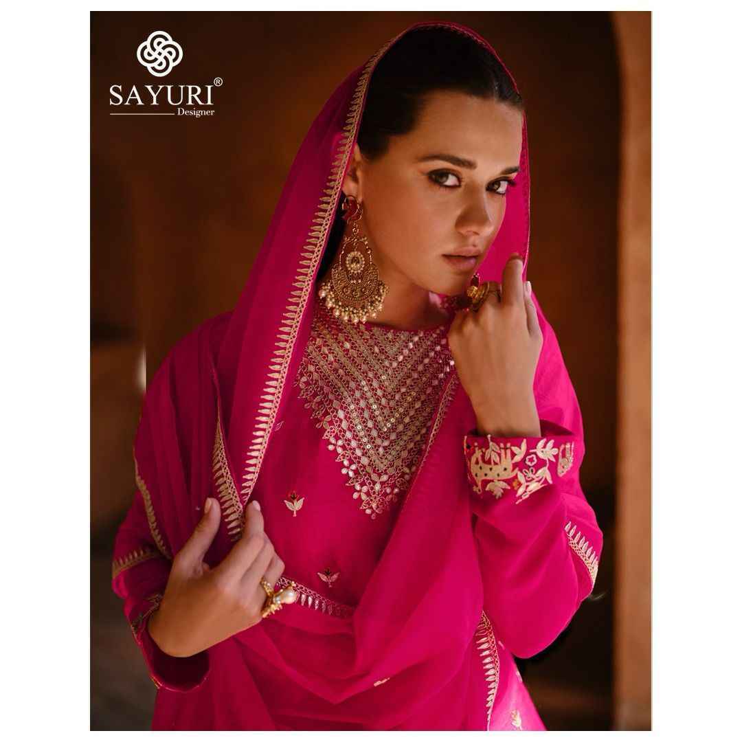 Sayuri Designer Ruhani Readymade Georgette Suit 3 Pc Catalog