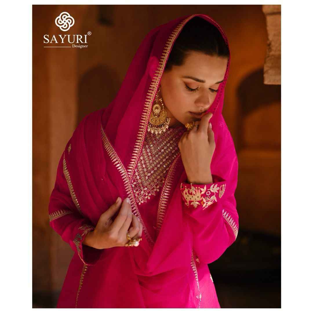 Sayuri Designer Ruhani Readymade Georgette Suit 3 Pc Catalog