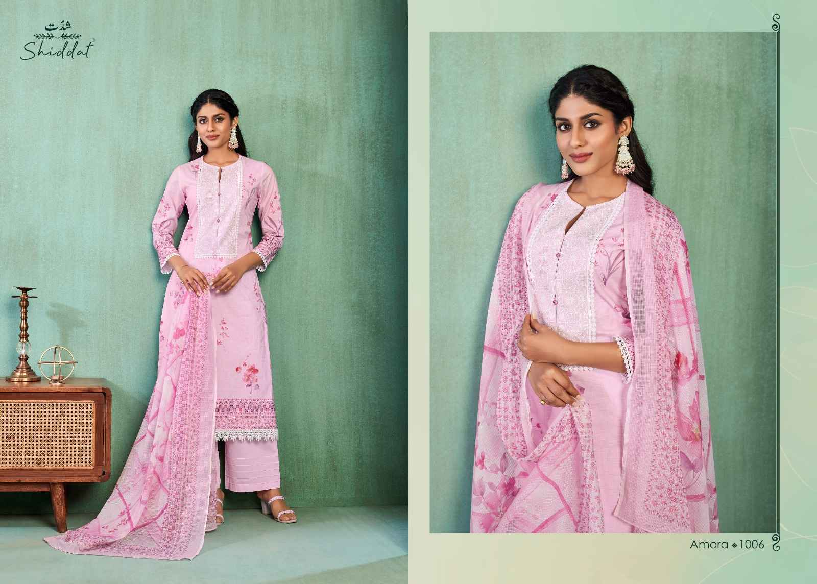Shiddat Amora Digital Printed Cotton Dress Material 8 pc Cataloge