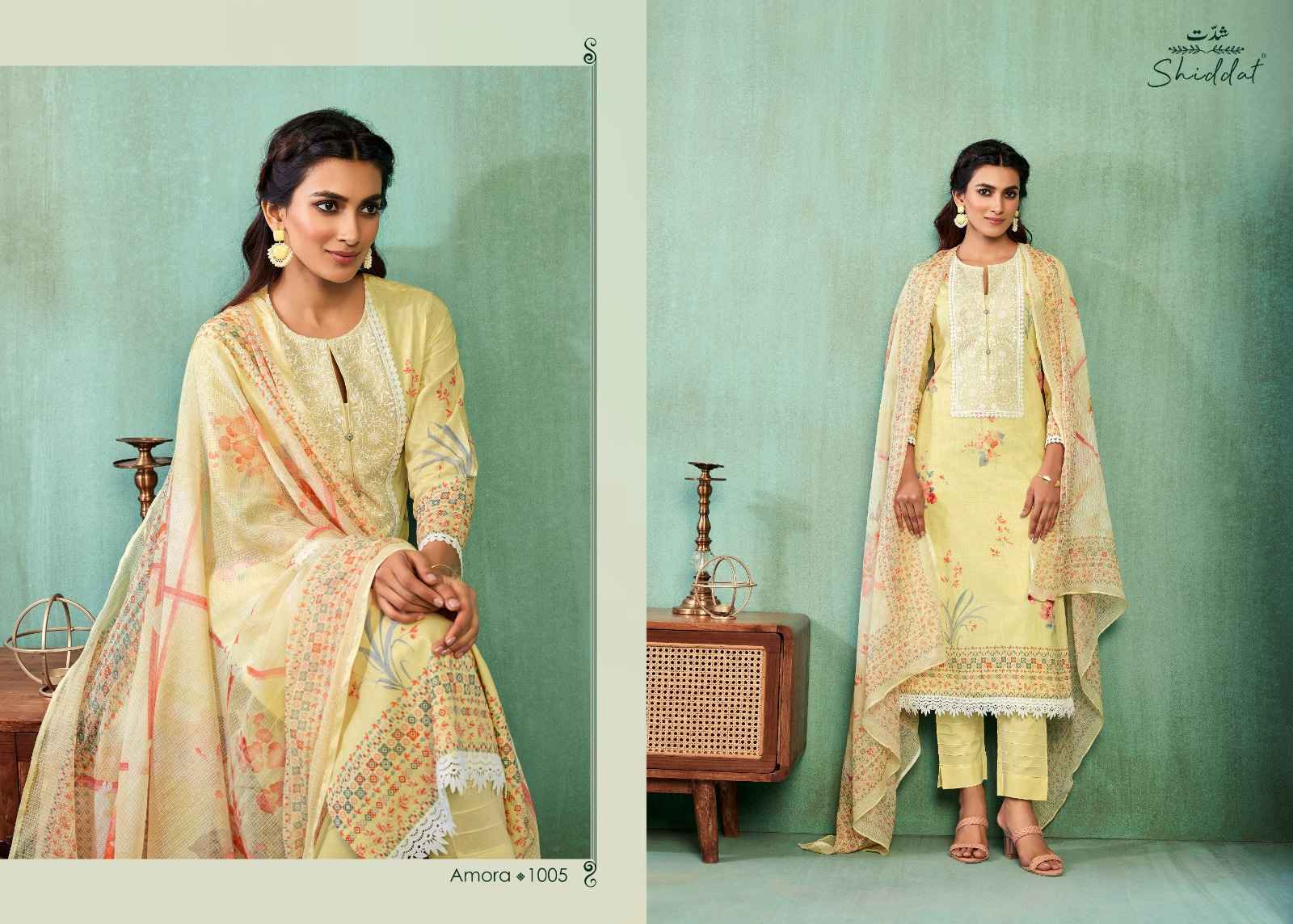 Shiddat Amora Digital Printed Cotton Dress Material 8 pc Cataloge