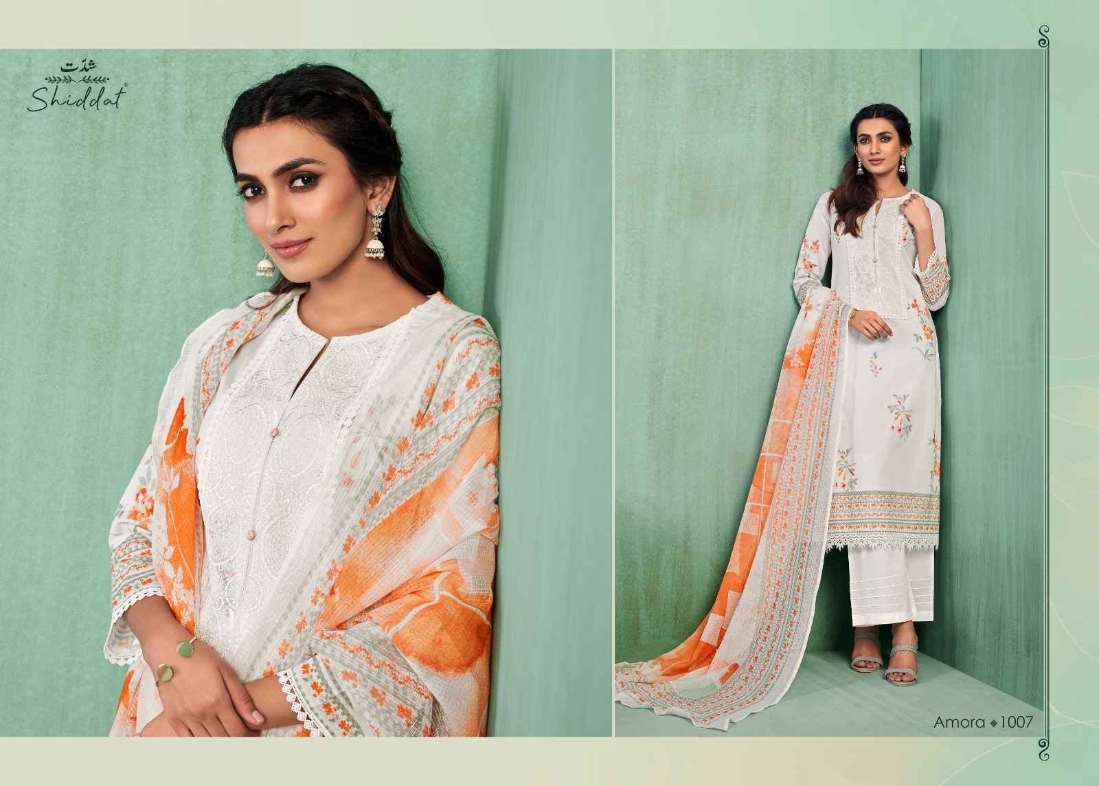 Shiddat Amora Digital Printed Cotton Dress Material 8 pc Cataloge