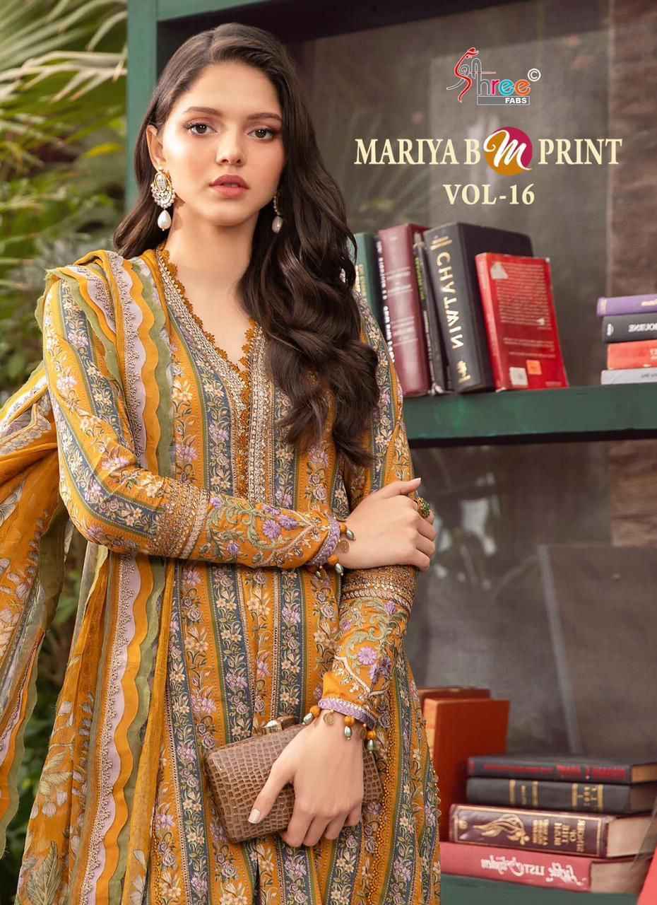 Shree Fab Mariya B M Print Vol-16 Pure Dress Material 8 Pc Catalog