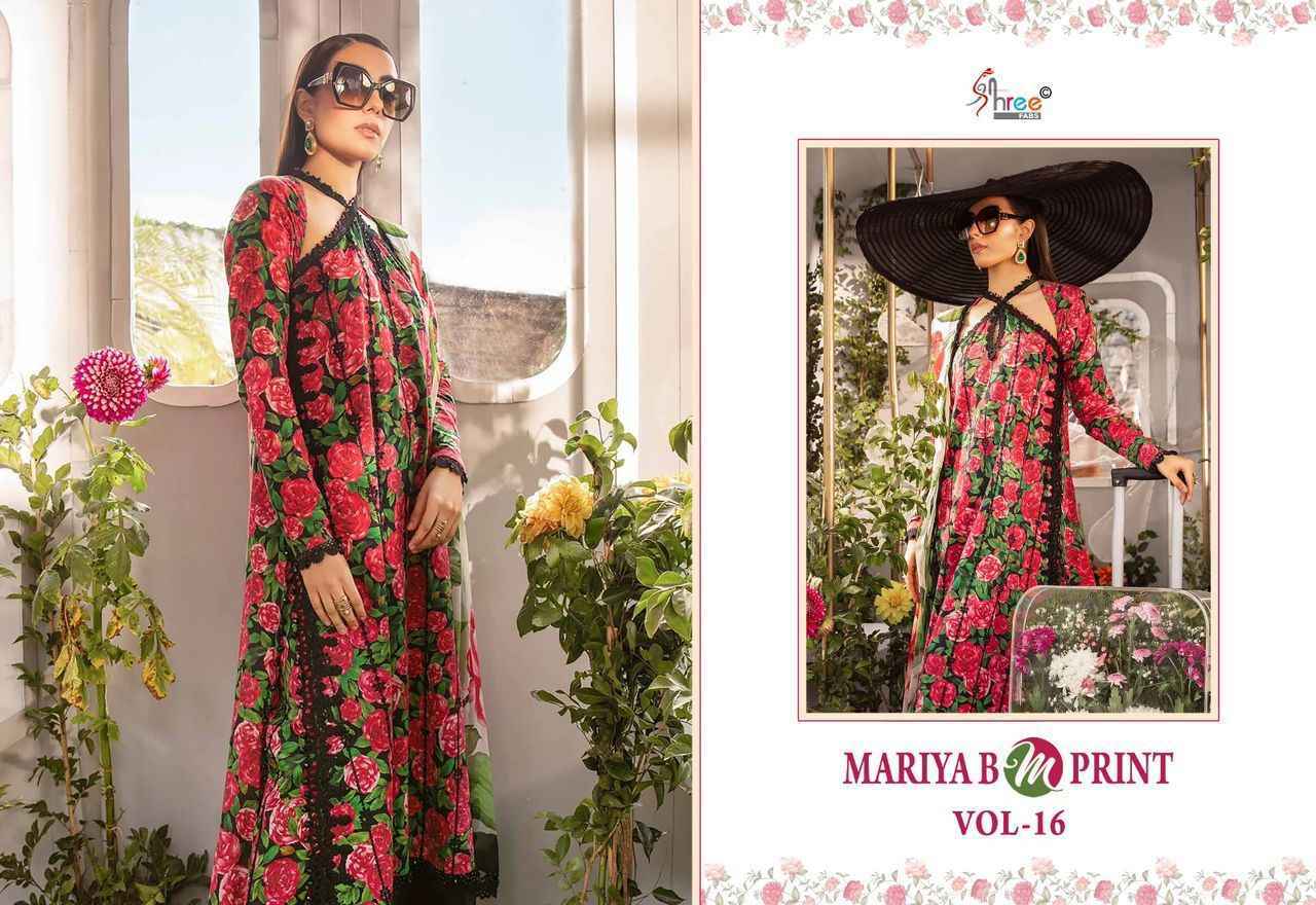 Shree Fab Mariya B M Print Vol-16 Pure Dress Material 8 Pc Catalog