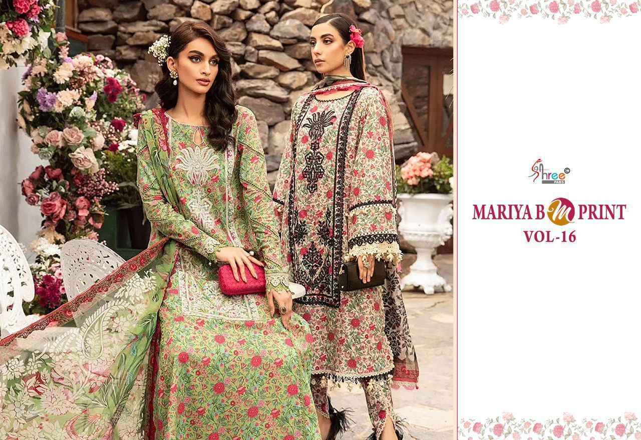 Shree Fab Mariya B M Print Vol-16 Pure Dress Material 8 Pc Catalog