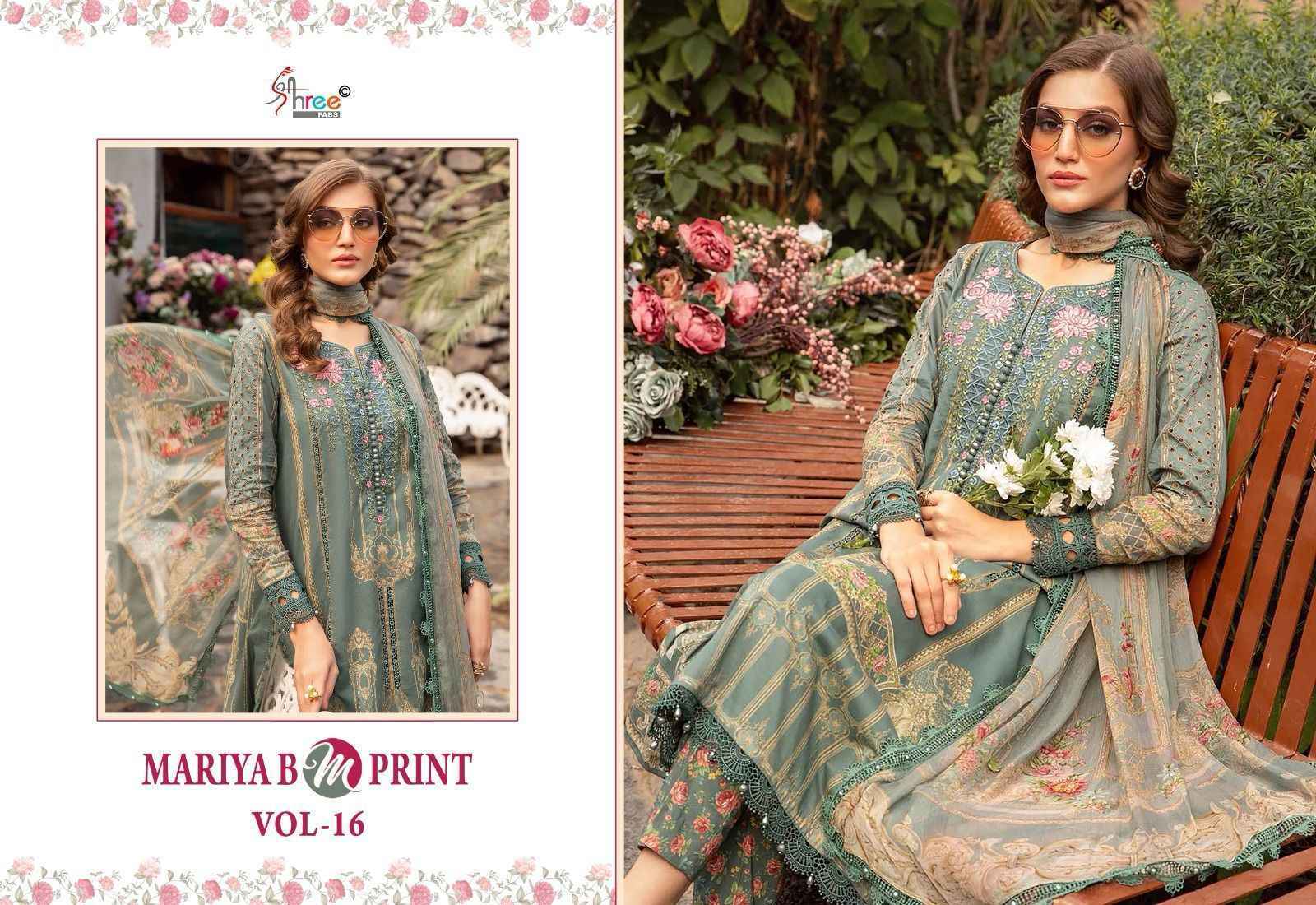 Shree Fab Mariya B M Print Vol-16 Pure Dress Material 8 Pc Catalog