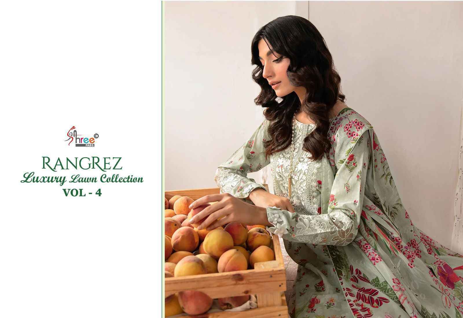 Shree Fabs Rangrez Luxcury Lawn Collection Vol-4 Cotton Dress Material 7 pcs Cataloge