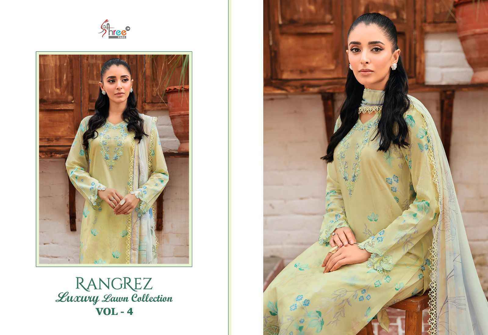 Shree Fabs Rangrez Luxcury Lawn Collection Vol-4 Cotton Dress Material 7 pcs Cataloge