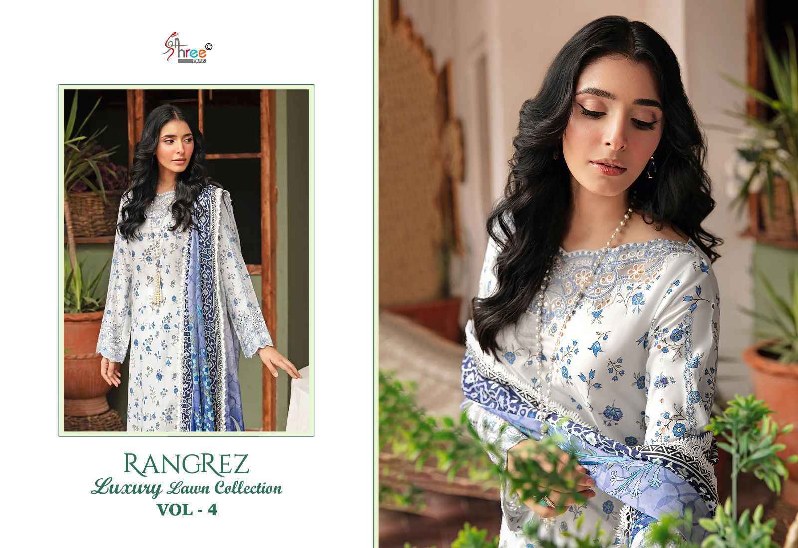 Shree Fabs Rangrez Luxcury Lawn Collection Vol-4 Cotton Dress Material 7 pcs Cataloge