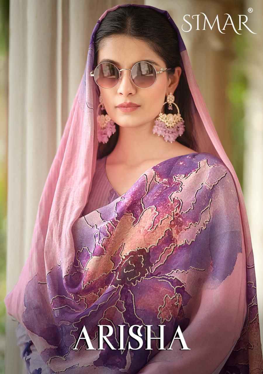 Simar Arisha Pure lawn Cotton Dress Material 6 Pc Catalog