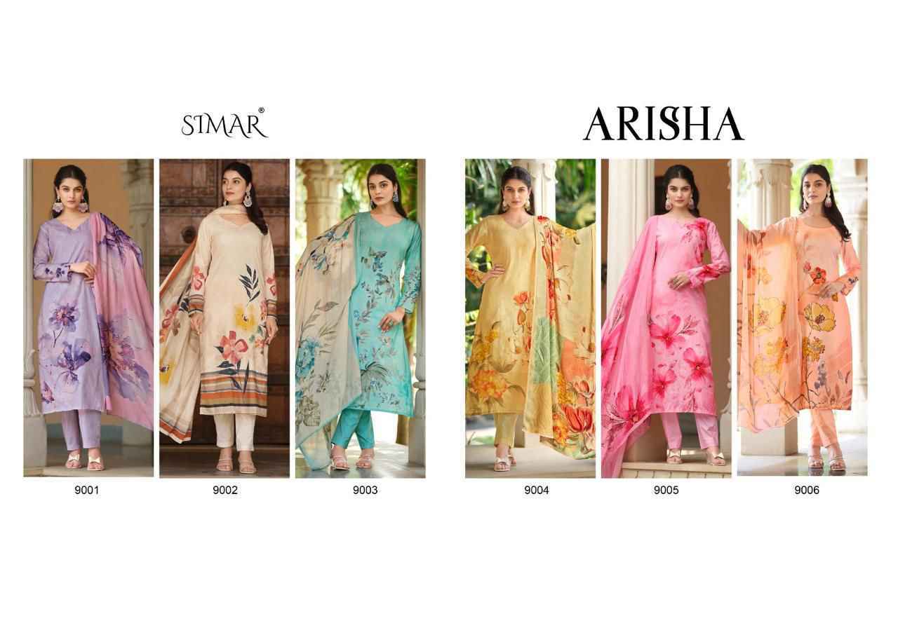 Simar Arisha Pure lawn Cotton Dress Material 6 Pc Catalog