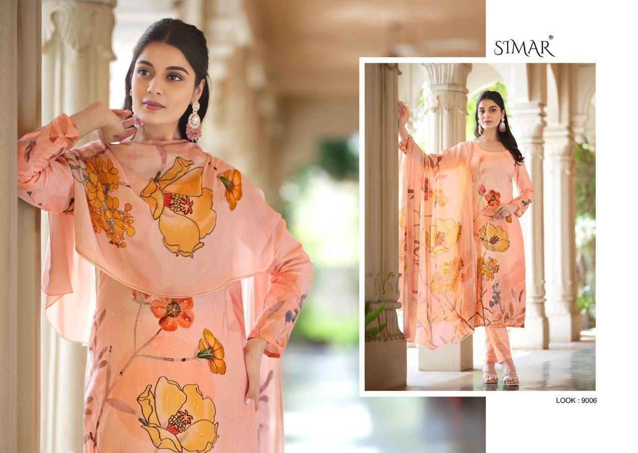 Simar Arisha Pure lawn Cotton Dress Material 6 Pc Catalog