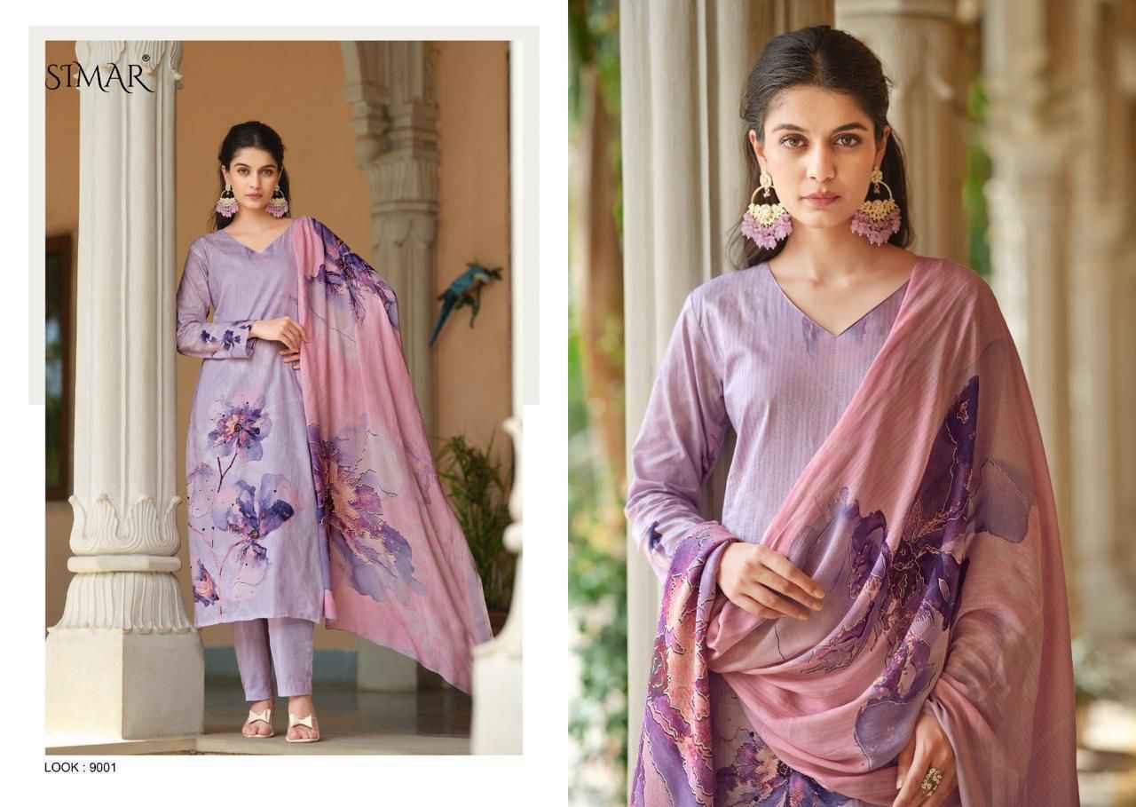 Simar Arisha Pure lawn Cotton Dress Material 6 Pc Catalog