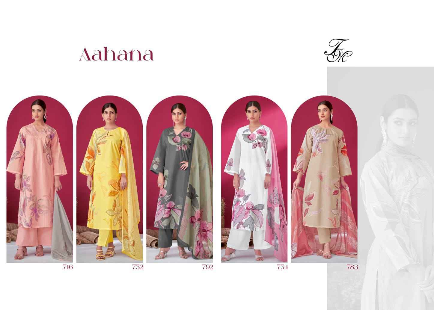 T&M Aahana Nairobi Silk Dress Material 5 Pc Catalouge
