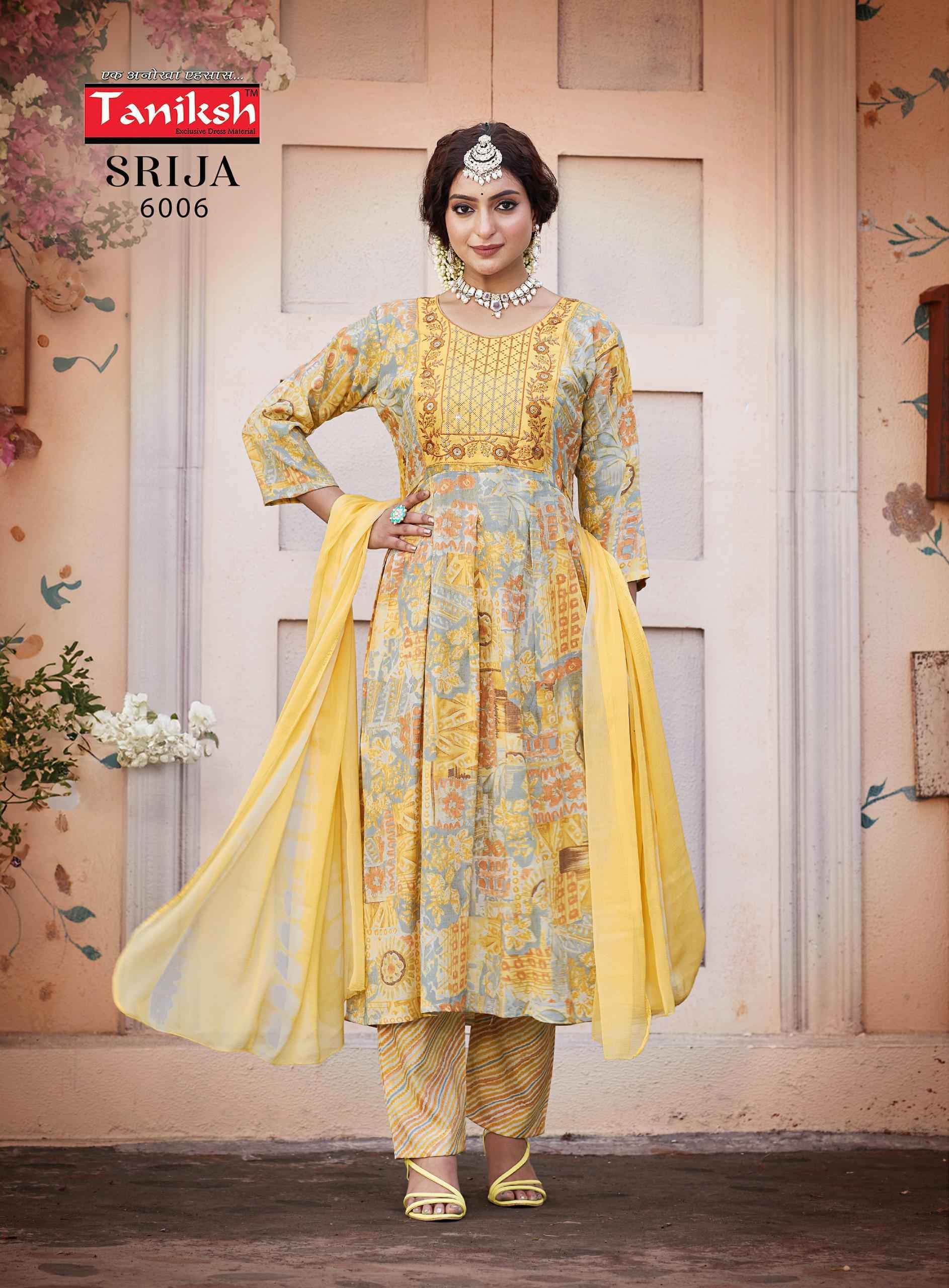 Taniksh Srija Vol-6 Rayon Print Readymade Suit 8 Pc Catalouge