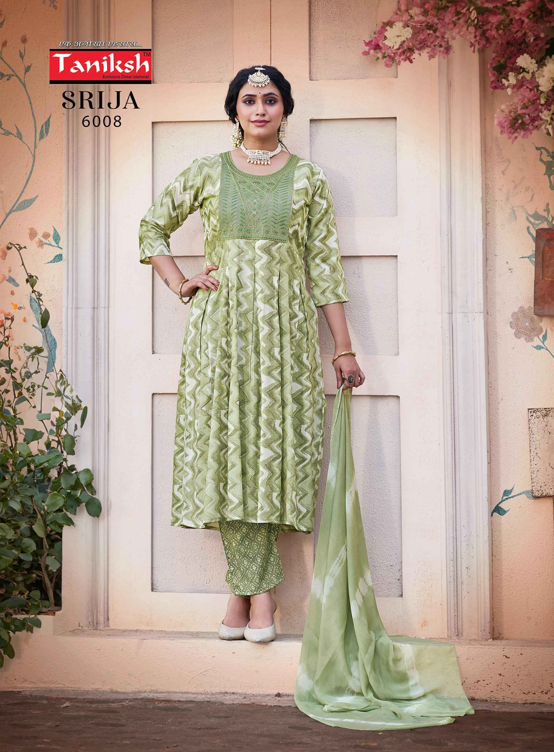 Taniksh Srija Vol-6 Rayon Print Readymade Suit 8 Pc Catalouge