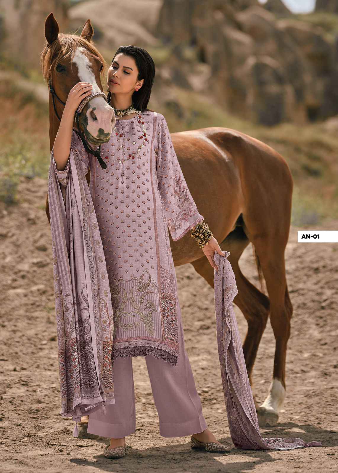 Varsha Abhinandini Shimmer Tissue Print Dress Material 4 Pc Catalog