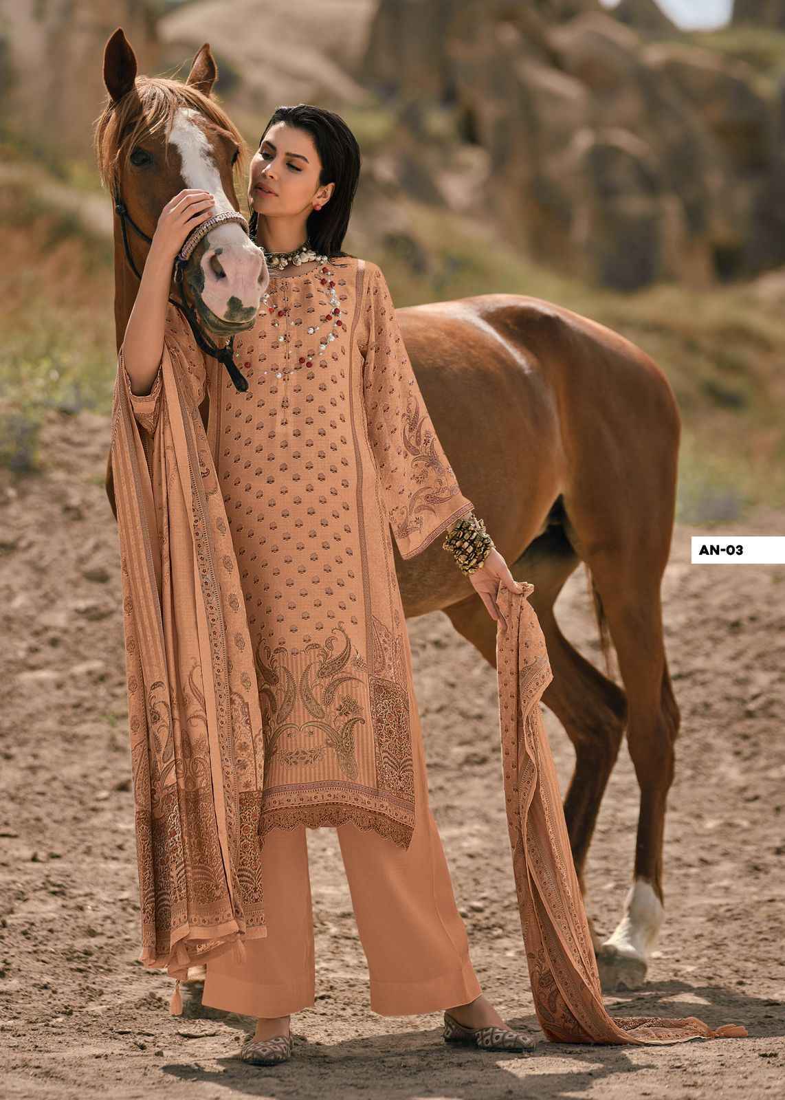 Varsha Abhinandini Shimmer Tissue Print Dress Material 4 Pc Catalog