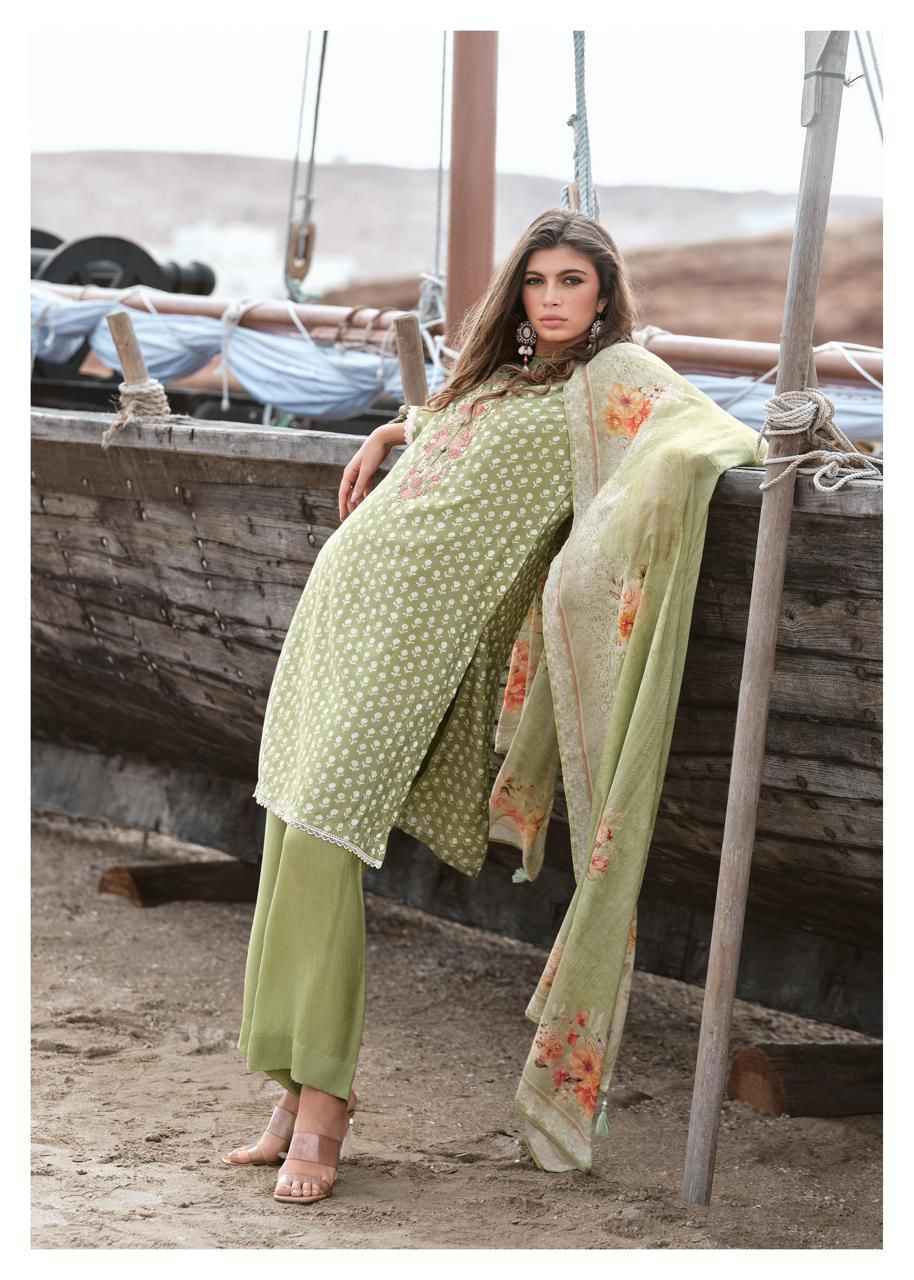 Varsha Ehsaas Viscose Muslin Dress Material 4 Pc Cataloge