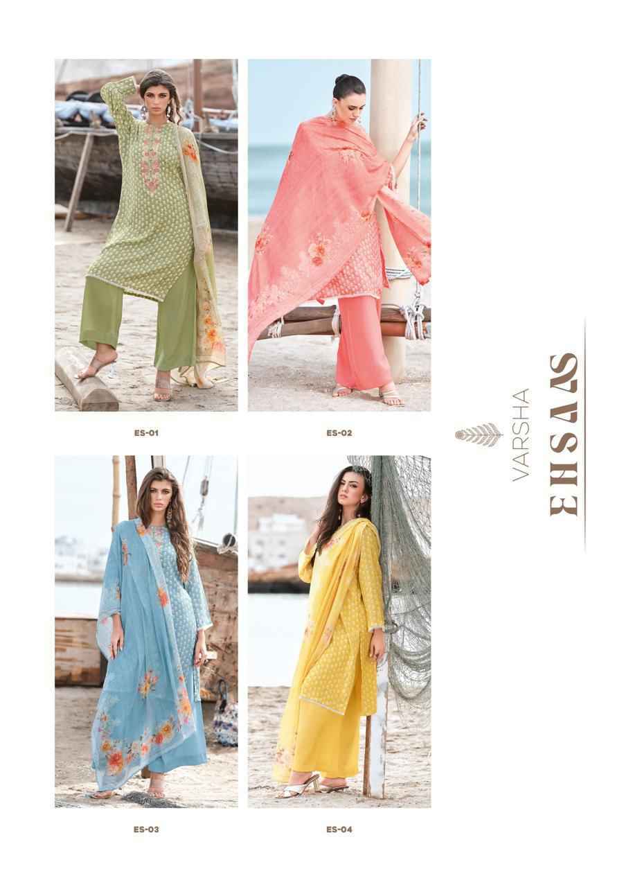 Varsha Ehsaas Viscose Muslin Dress Material 4 Pc Cataloge