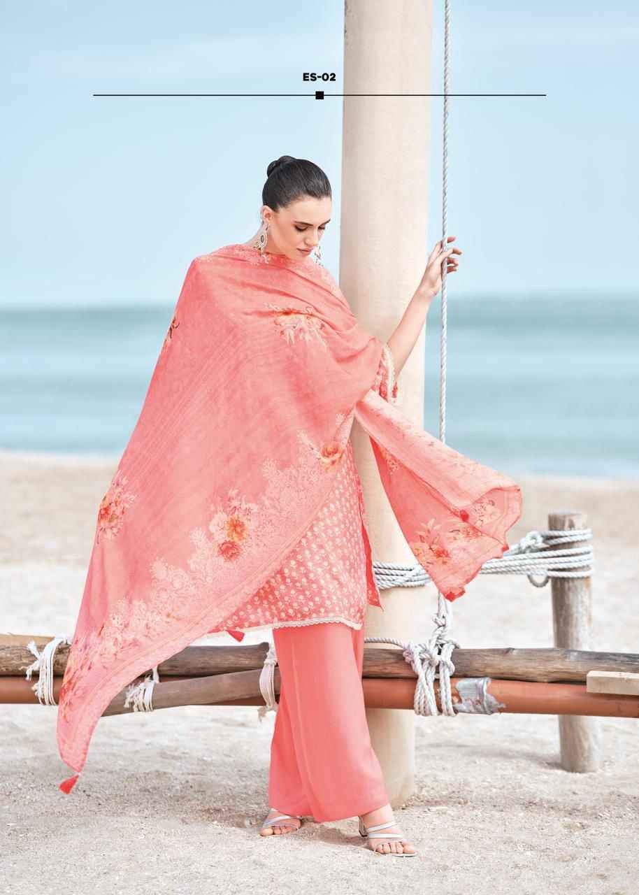 Varsha Ehsaas Viscose Muslin Dress Material 4 Pc Cataloge