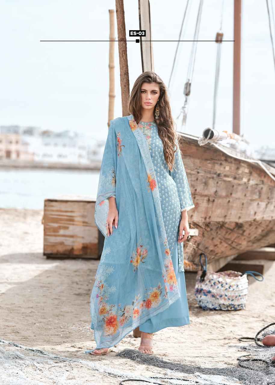 Varsha Ehsaas Viscose Muslin Dress Material 4 Pc Cataloge