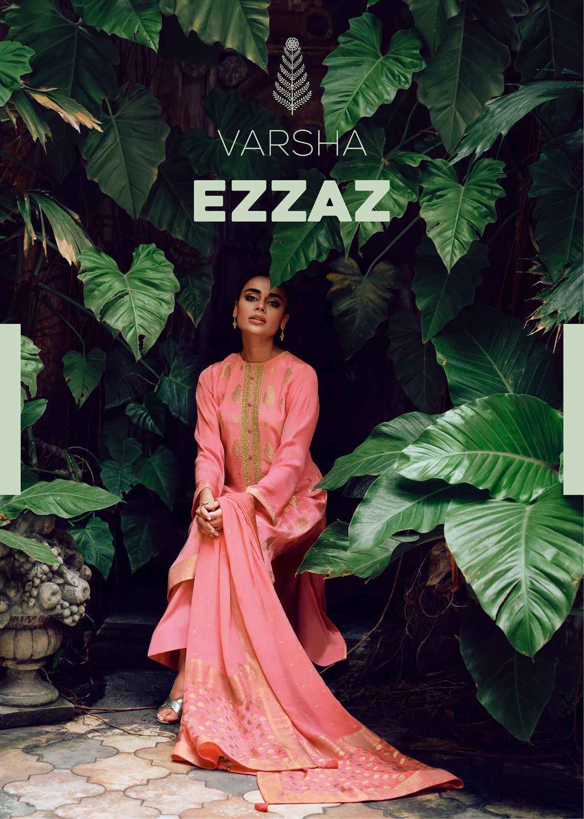 Varsha Ezzaz Viscose Chinon Dress Material 4 Pc Catalog