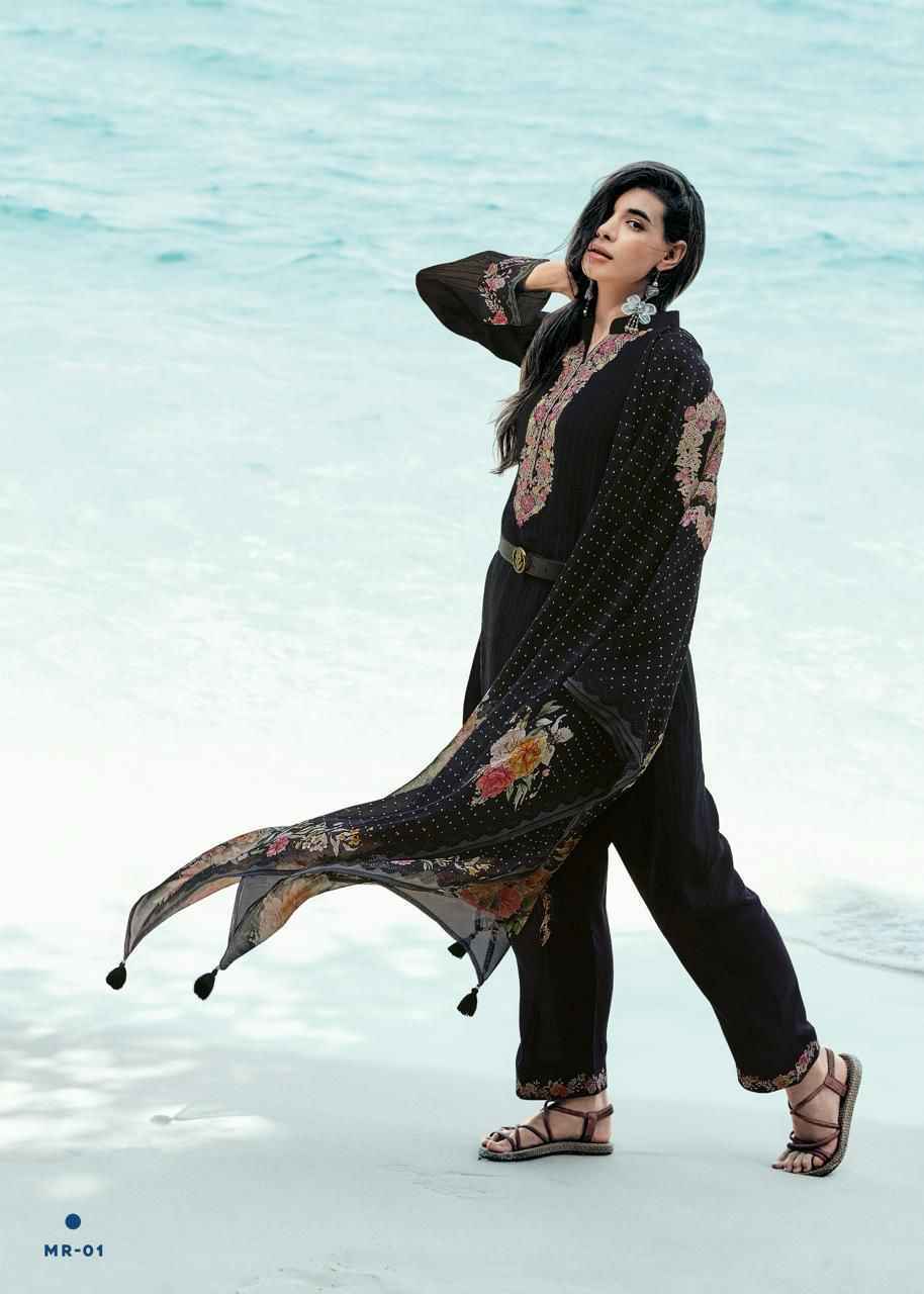 Varsha Mehroosh Viscose Organza Self Woven Dress Material 6 Pc Catalog